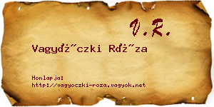 Vagyóczki Róza névjegykártya